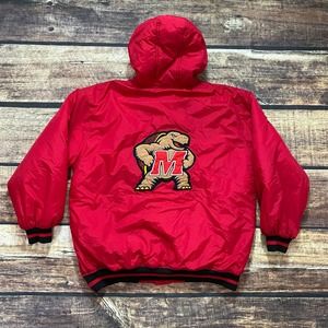 ❌SOLD❌ Vintage Maryland Terrapins Zip-Up Hooded Puffer Jacket Size Large NCAA